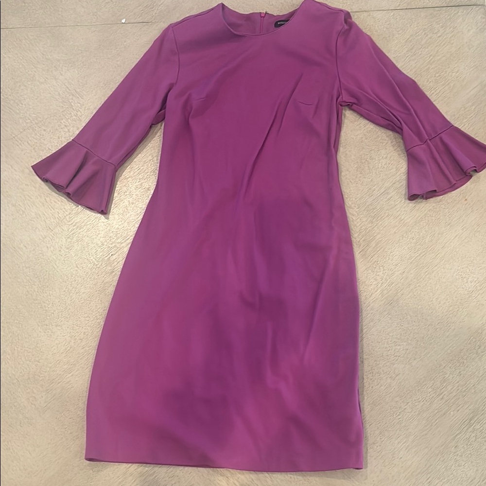 Banana republic ponte dress purple 3/4 sleeve SZ 4